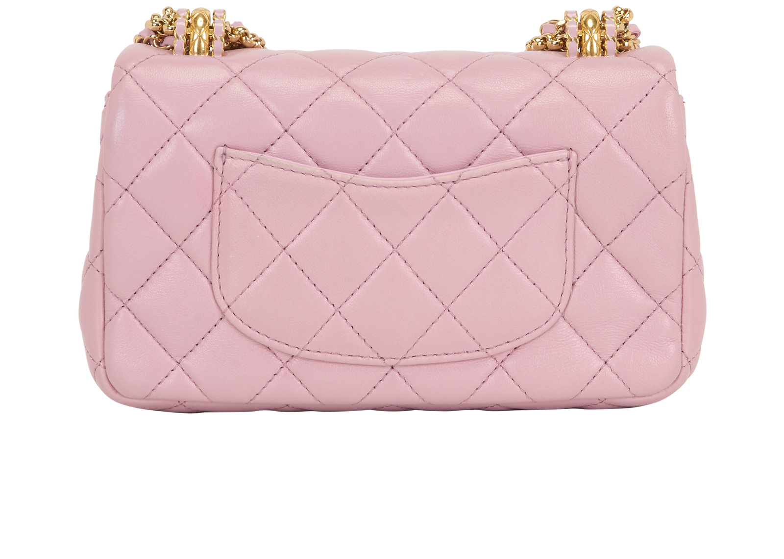 Triple Chain Single Flap, &pound;2,950, Handbags, Pink, Leather, Back view